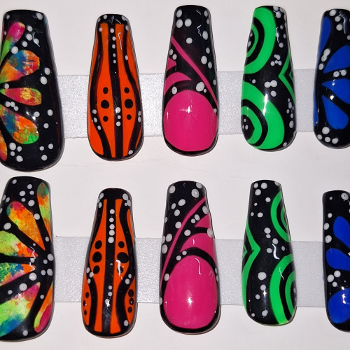 Neon Vice Size Large and Long Length Coffin Shape
